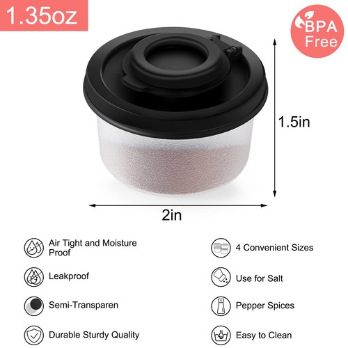 4 Pcs Salt and Pepper Shakers Set Mini Plastic Pepper Shaker with Lid Damp Proof - Picture 7 of 7