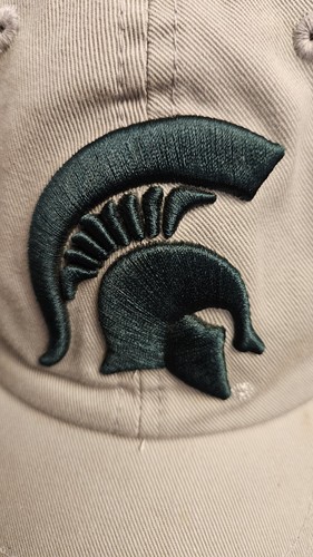 Mens Michigan Spartans/State Khaki Hat. Raised Embroidered And Lettering. ... - Picture 3 of 7
