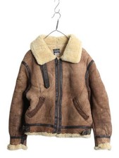 Schott Type B-3 Flight Mouton Bomber Leather jacket Brown USA sz 40