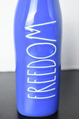 Rae Dunn Artesian Collection by Magenta Freedom Milk Bottle Vase Farmhouse Blue