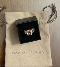 David Yurman Petite Wheaton Ring Morganite Size 8.5 Excellent condition