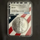ASE $1 MS69 1993 American Silver Eagle NGC FLAG CORE LOW POP TOP RARE NICE COIN
