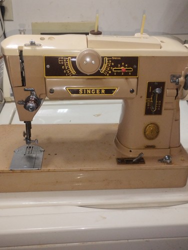Singer 401A Sewing Machine Slant O Matic Foot Pedal Power Cord Vintage Working🔥