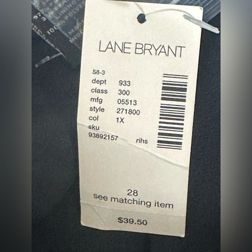 Lane Bryant Women’s Black Halter Vest 1X Plus Button Front Adjustable Back NWT - Picture 5 of 6