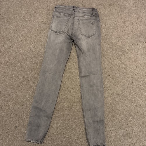 DL1961 girls 8 Chloe raw hem gray Low rise stretch skinny denim jeans - Picture 4 of 9