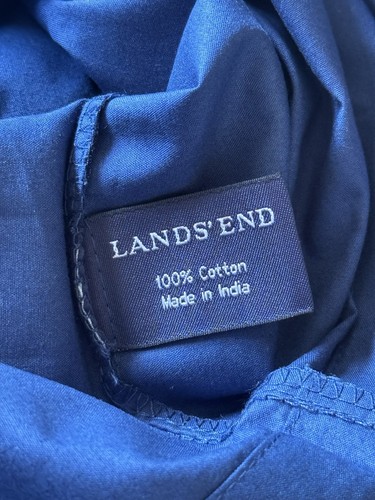 2 NIP NEW Lands End Percale 200TC King Size Pillowcases Navy Blue - Picture 7 of 7