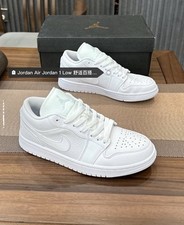 NIKE AIR JORDAN 1 Low Triple White Womens Szs...