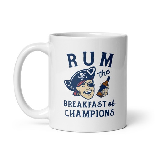 Tazza Rum Colazione Dei Campioni Divertente Tazza Caffè Pirata