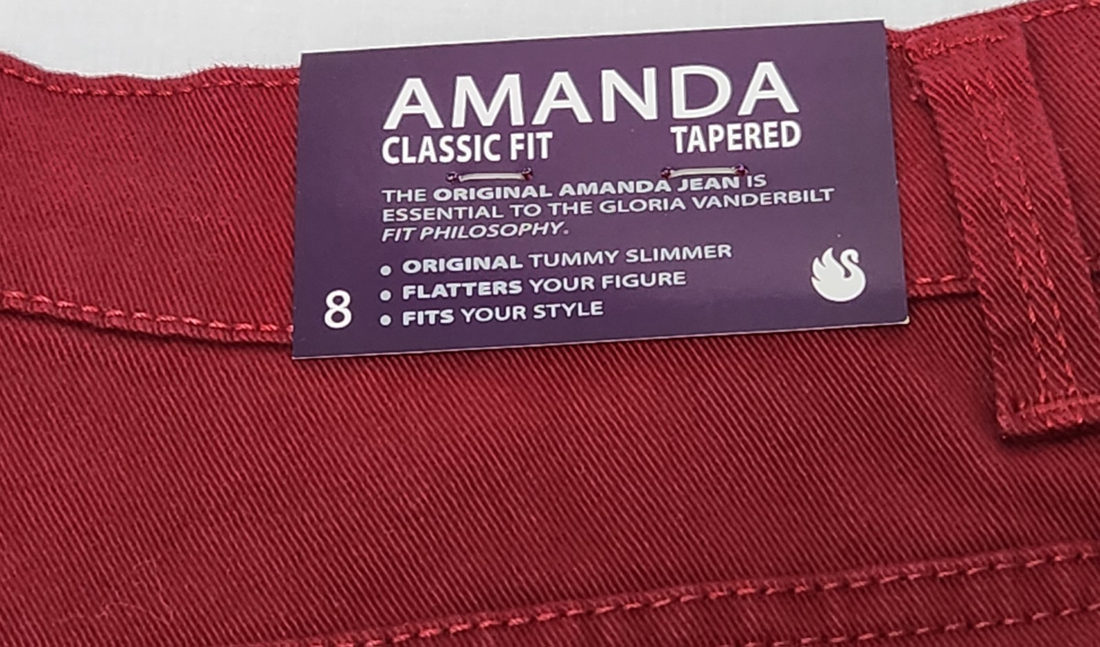 Gloria Vanderbilt Classic Fit Cherry Bomb Ultra Stretch Jeans (Size 8) – New - Thumbnail 2