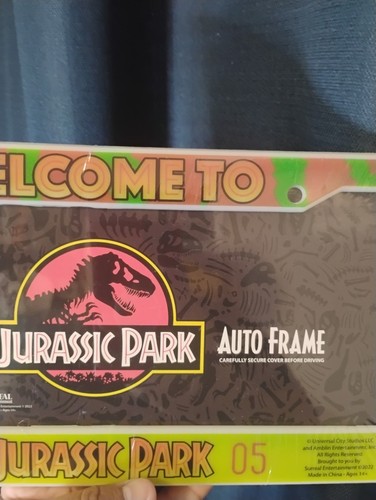 Jurassic Park Hammond's Jeep Replica License Plate Cover NEW Sealed - Bild 4 von 4