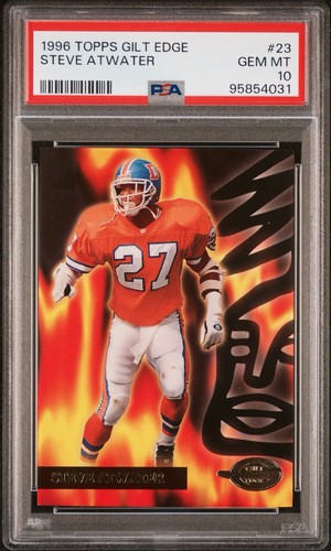 Pop 1 🔥1996 Topps Gilt Edge Steve Atwater Denver Broncos #23 PSA 10 🔥 - Picture 1 of 2