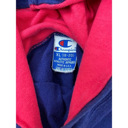 VTG Youth Champion USA colorblock stripe cotton pullover hoodie sweatshirt XL - Picture 4 of 4