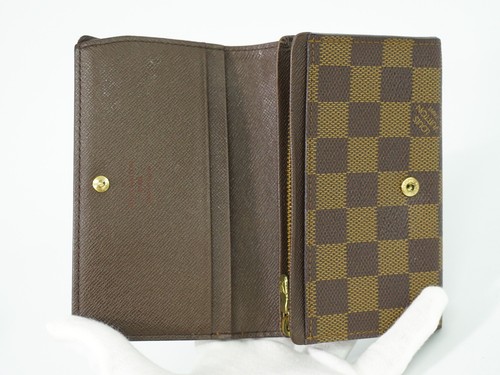 Louis Vuitton Porte Monnaie Billets Tresor N61730 Damier Ebene Canvas Wallet - Picture 9 of 15