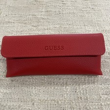 GUESS Red Faux Leather Eyeglasses / Sunglasses Semi Hard Case