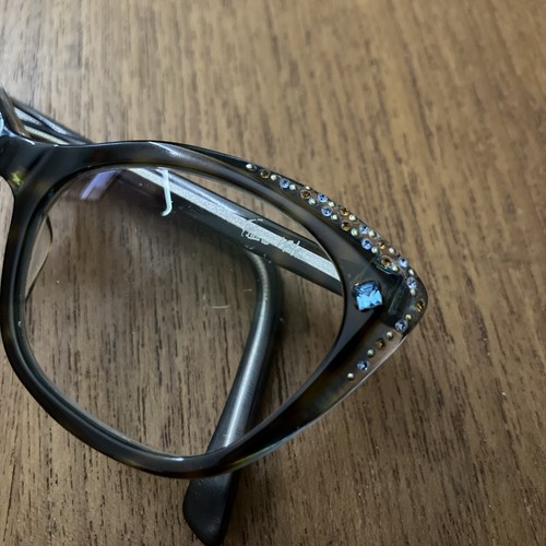 Francis Klein Shiny A53 50-38-20 Frames Cateye Jeweled Tortoise Eyeglasses $650 - Picture 6 of 7