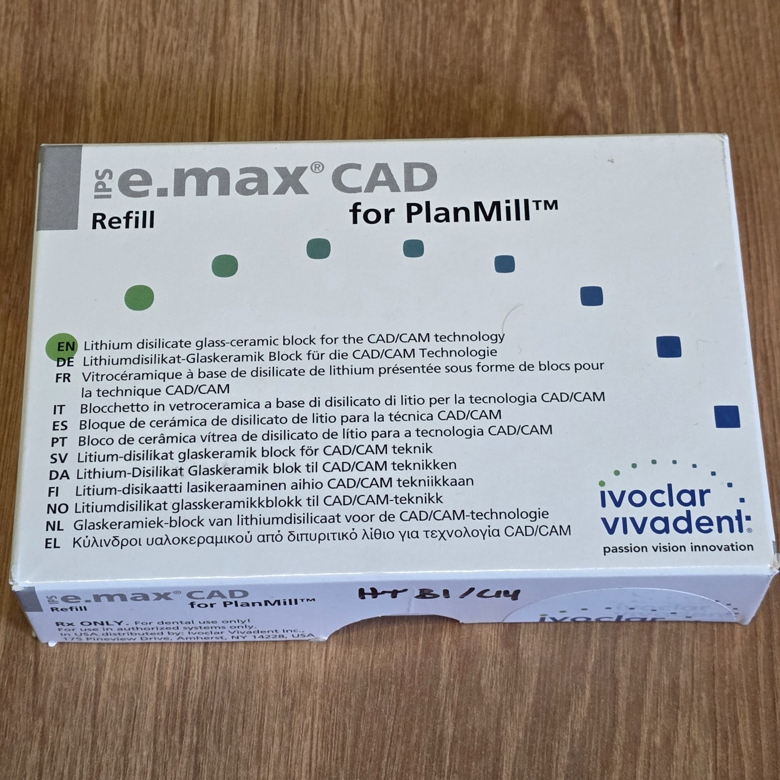 Ivoclar Vivadent IPS EMAX CAD Planmill | HT B1 / C14 | 5 Blocks - New & Sealed