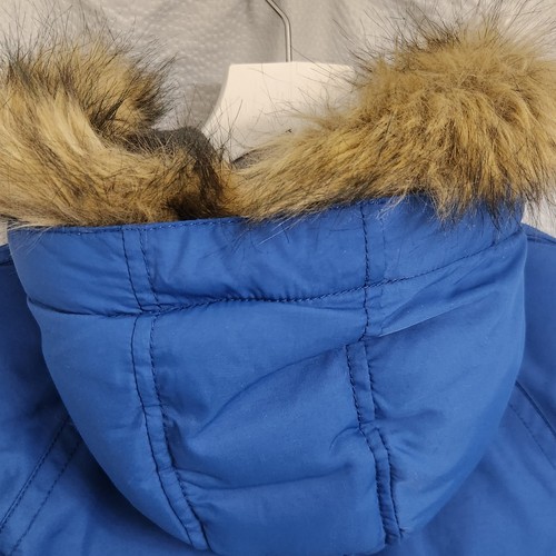 GAP Kids Down Parka Coat Puffer Jacket Faux Fur Boys Girls Royal Blue Size 3 NWT - Picture 17 of 19