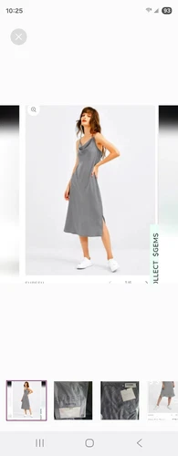 Supesu Eden Satin Slip Dress  Pearl Grey  Nwt Size Small