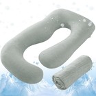 Cooling Pregnancy Pillow Cover, 57-inch U Shaped Pregnancy Pillow Case, Fits ...