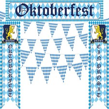 Oktoberfest Party Decorations Kit with Banner Pennant Flag and Porch Sign
