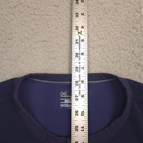 Under Armour Herren ColdGear Henley Hemd Navy Langarm Größe Medium Loose Fit - Bild 4 von 10