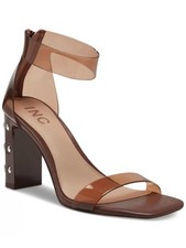 INC Womens Brown Transparent Makenna Square Toe Block Heel Heeled Sandal 6.5 M