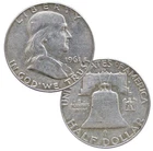 $1 Face - 90% Silver Franklin Half Dollar Average Circulated 2 coins