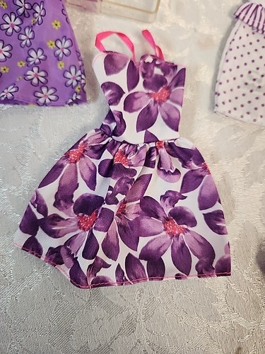 90's-  Barbie Doll  Fashions  Dresses Overall Polka Dots Iridescent Shoes 13 PCS - Picture 5 of 14