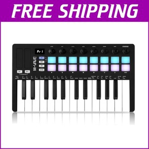 M-WAVE 25 Key USB MIDI Keyboard Controller With 16 Backlit Drum Pads Bluetoo...