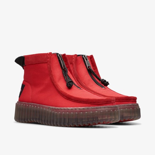 Clarks Womens Torhill Zip Red Ankle Boots - Picture 5 of 7