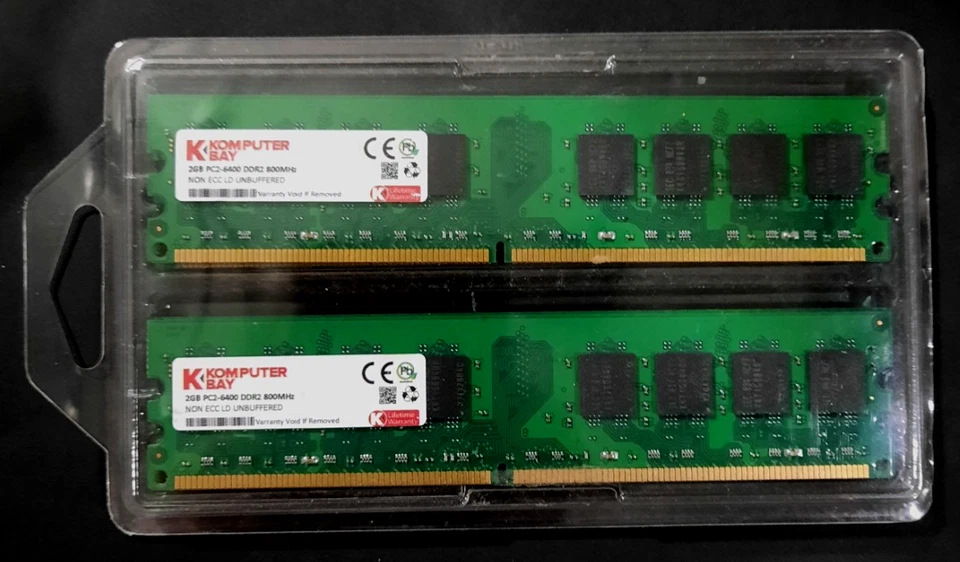 Komputer Bay 2GB x 4 / PC2-6400-DDR2-800Mhz NON ECC LD UNBUFFERED RAM - Image 3 of 4