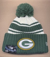 NWT Green Bay Packers Football New Era Winter Hat Beanie w/ Pom One Size Pom NFL