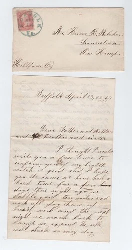 CIVIL WAR LETTER - 13th NH Infantry - Expects Rebel Attack at Suffolk, Virginia!