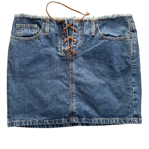 Mossimo Y2K Denim-Minirock mit Schnürung und Taille