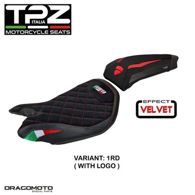 DUCATI PANIGALE 959 2016-2018 tapisserie Selle DUPA959G-1RD-1 TPZ rouge CON LOGO - Photo 1/4
