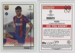 2020-21 Topps Merlin Collection Chrome UCL Refractor Pedri #89 Rookie RC