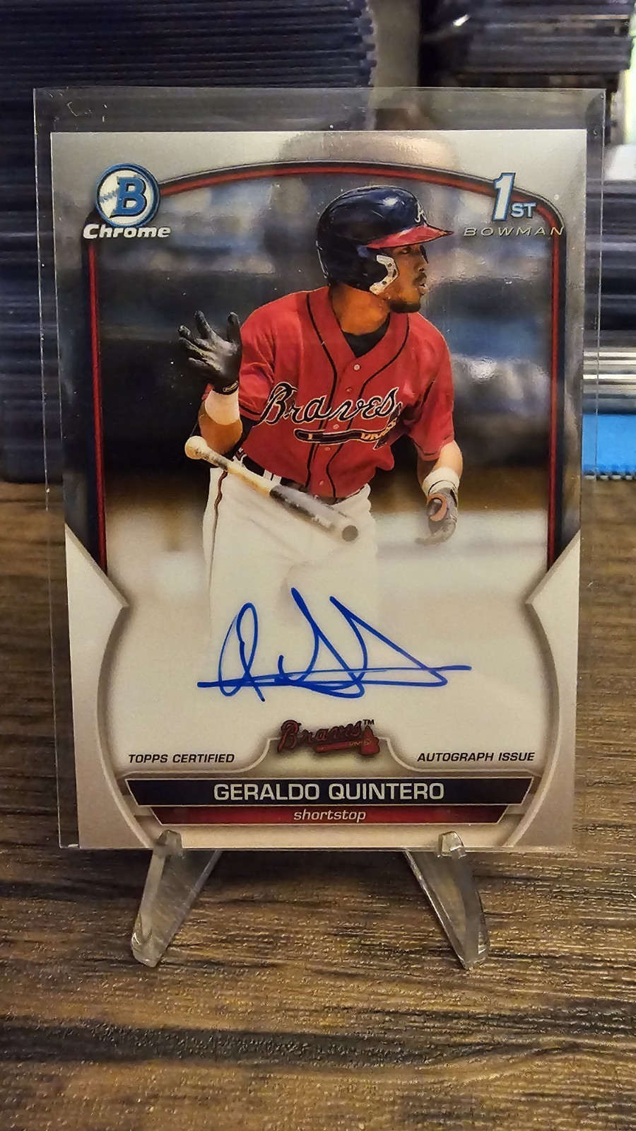 2023 Bowman Chrome Geraldo Quintero 1st Auto Base Rookie RC Atlanta Braves 🔥🔥