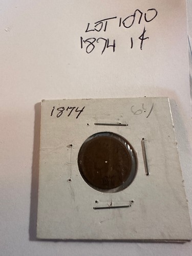 1874 1C BN Indian Cent Semi Key Lot #1070 - Picture 3 of 3