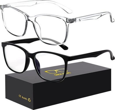 Blue-Light Blocking Glasses Computer A1 Black + Transparent 