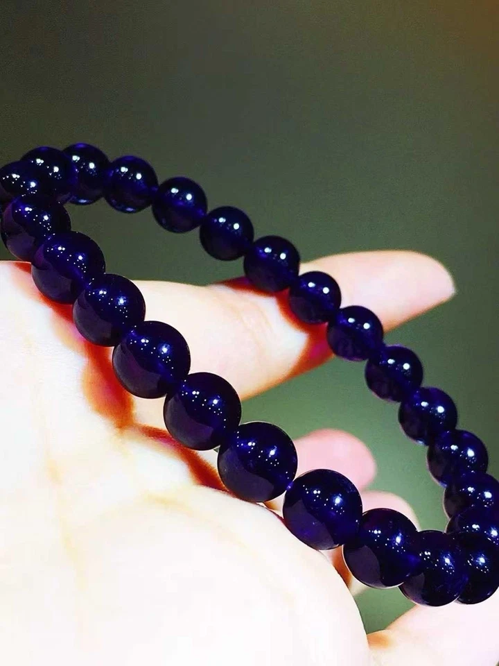 Pulseira de contas Uruguai roxa quartzo ametista natural 7 mm AAAA - Imagem 4 de 4