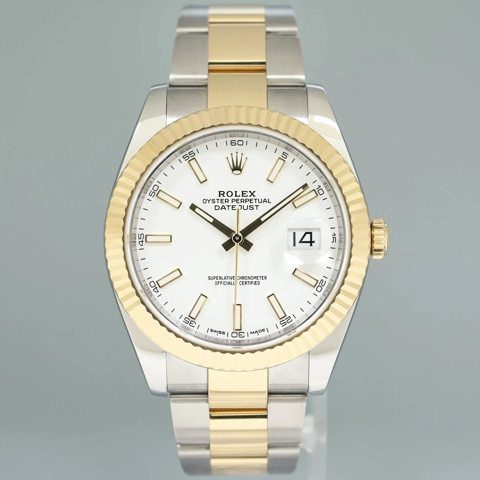 Rolex DateJust 41 126333 2020 dos tonos oro amarillo blanco caja de reloj como nuevo Foto 2 de 4