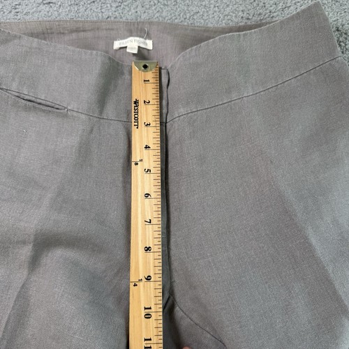Pantalones Eileen Fisher Mujer S Gris Lino Pierna Ancha Informales Verano Informales - Imagen 6 de 11