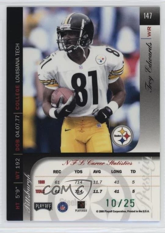 2000 Playoff Prestige Green Spectrum /25 Troy Edwards #147 - Image 2 of 2