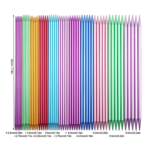 55pcs Knitting Needles Double Pointed 20cm/7.9in Metal Weaving Needles Spare HB0 - Picture 9 of 12