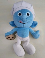 Smurf Movie Baker Smurf Holding Cookie 10" Stuffed Plush Toy Jakks Stain 2013