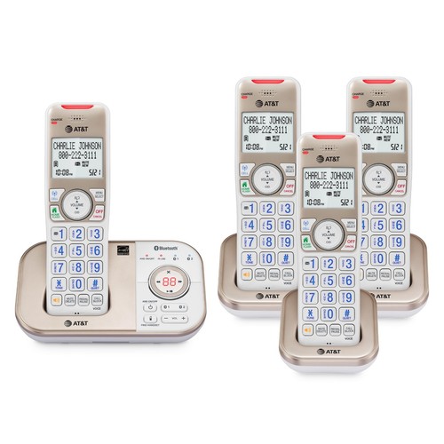 AT&T Cordless Landline 4 Phones with Answering Machine, BL3112-4, Bluetooth/cell