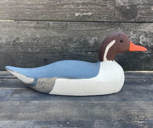 Vintage Top Flight Pin Tail Solid Wood Hand Carved Painted Glass Eyes Duck Decoy - Picture 3 of 8