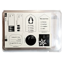 TAG LINES Stampin' Up Wood Rubber Stamp Set Christmas Gifts To From abx70