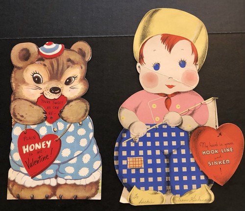 Vtg Valentine Greeting Cards Small Med Large Honeycomb Exchange Good Variety 43+ - Picture 12 of 15