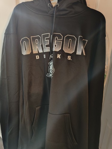 Men's Black Oregon Ducks L Pullover Hoodie NWT Mens